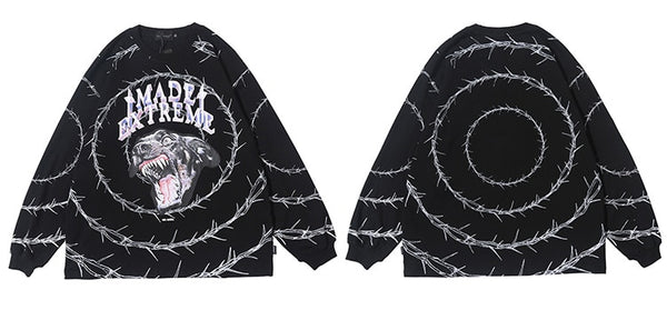 Sweatshirt Men Vicious Dog Printed Hip Hop Street Style Hoodies Streetwear | Vimost Shop.