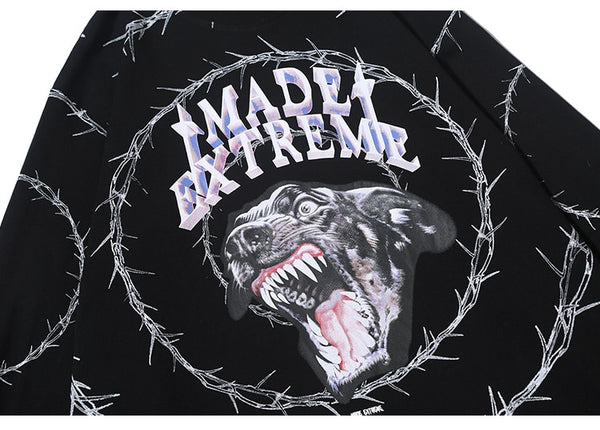 Sweatshirt Men Vicious Dog Printed Hip Hop Street Style Hoodies Streetwear | Vimost Shop.