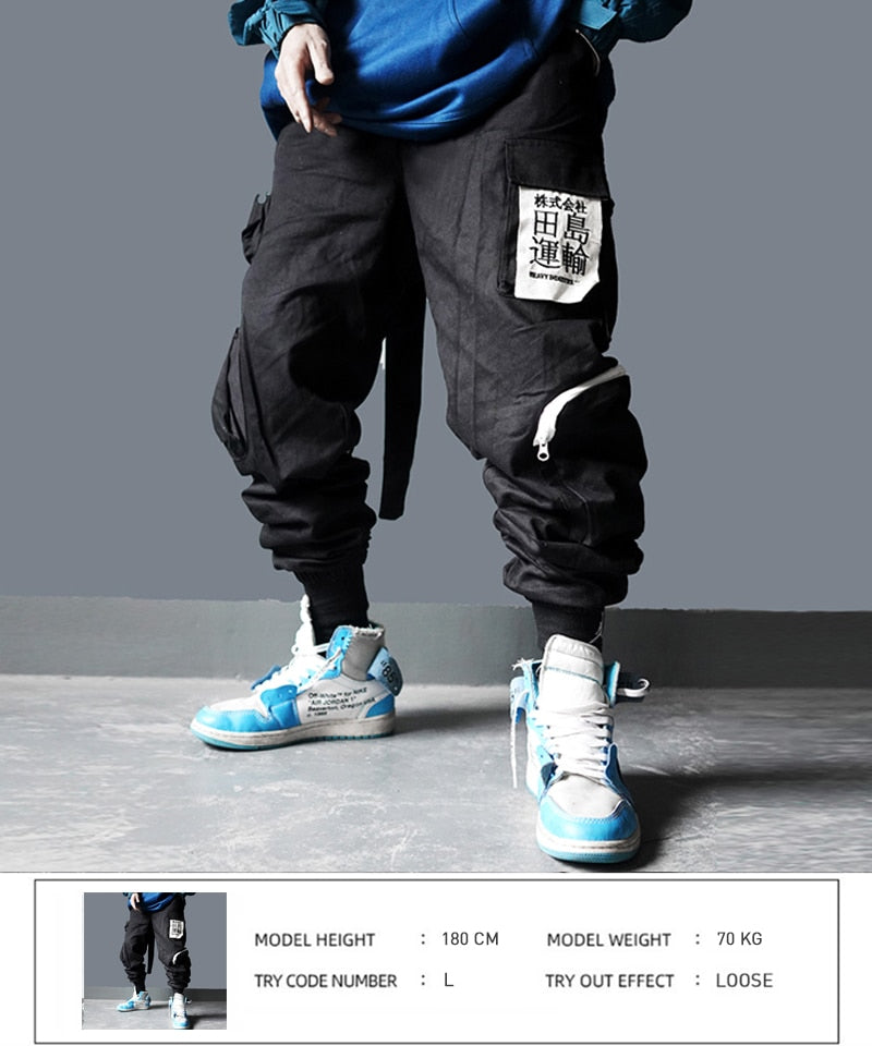 Multi Pockets Hip Hop Harem Cargo Pants Men Harajuku Casual Streetwear Sweatpants Joggers Elastic Waist Trousers | Vimost Shop.