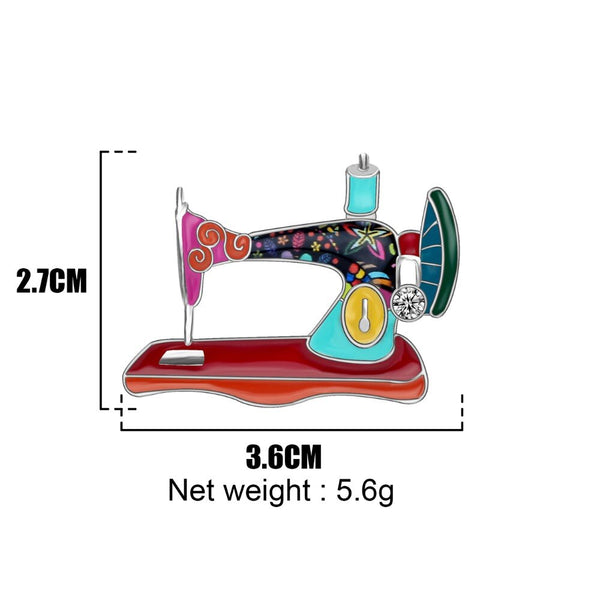 Enamel Alloy Rhinestone Sewing Machine Brooches Pin Jewelry For Women Teens Scarf Decorations Gift Novelty Bijoux | Vimost Shop.