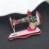 Enamel Alloy Rhinestone Sewing Machine Brooches Pin Jewelry For Women Teens Scarf Decorations Gift Novelty Bijoux | Vimost Shop.