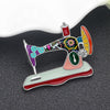 Enamel Alloy Rhinestone Sewing Machine Brooches Pin Jewelry For Women Teens Scarf Decorations Gift Novelty Bijoux | Vimost Shop.