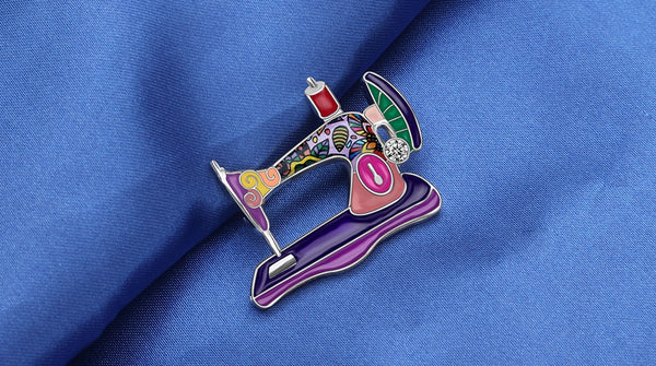 Enamel Alloy Rhinestone Sewing Machine Brooches Pin Jewelry For Women Teens Scarf Decorations Gift Novelty Bijoux | Vimost Shop.