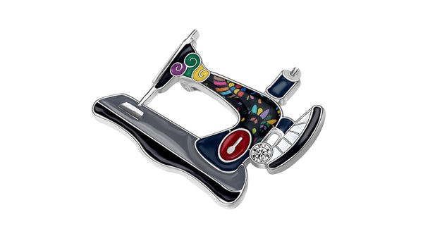 Enamel Alloy Rhinestone Sewing Machine Brooches Pin Jewelry For Women Teens Scarf Decorations Gift Novelty Bijoux | Vimost Shop.
