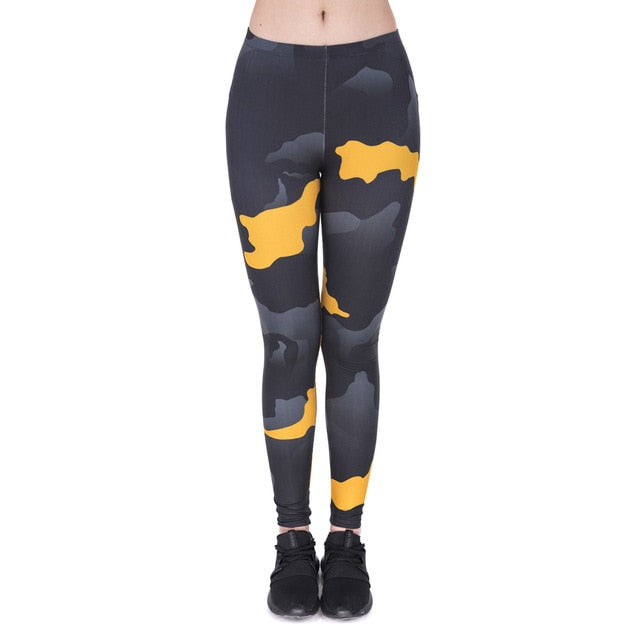 New leggins mujer Orange Gray Camo Printing legging fitness feminina leggins Woman | Vimost Shop.