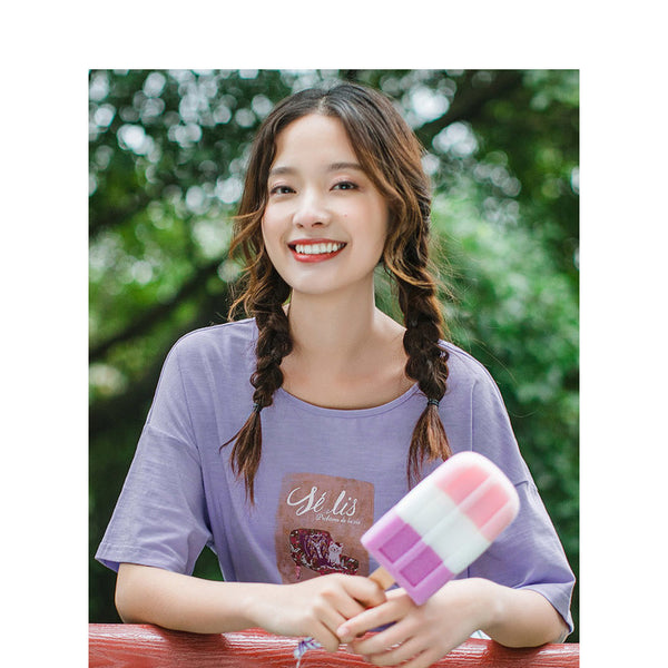 Summer O-neck Print Korean Fashion Student Style All Matched Loose Slim Women T-shirt | Vimost Shop.