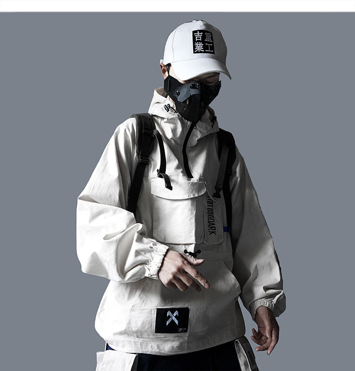 Hip Hop Men Cargo Jackes Letter Printed Autumn Casual Pullover Streetwear Harajuku Multi Pockets Male Coats | Vimost Shop.