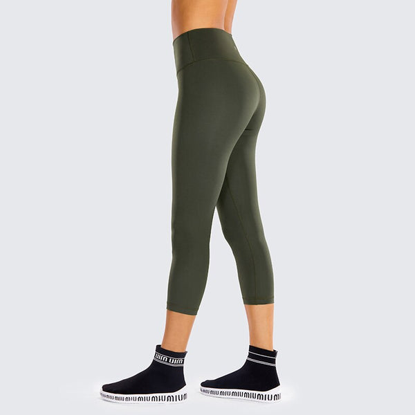 High Waisted Capri Workout Leggings for Women Hugged Feeling Athletic Compression Leggings -21 Inches