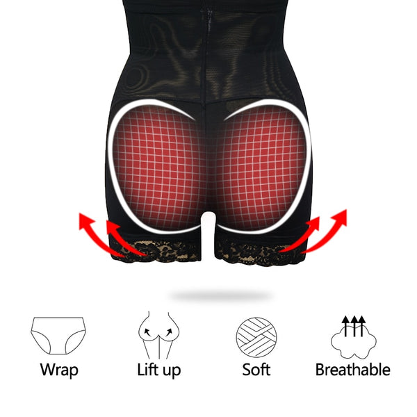 Women High Waist Lace Butt Lifter Body Shaper Tummy Control Panties Boyshort ASS Pad Shorts Hip Enhancer Shapewear | Vimost Shop.