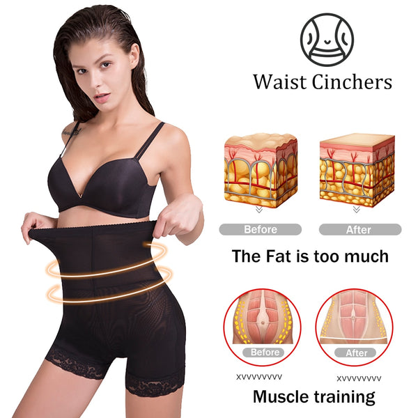 Women High Waist Lace Butt Lifter Body Shaper Tummy Control Panties Boyshort ASS Pad Shorts Hip Enhancer Shapewear | Vimost Shop.