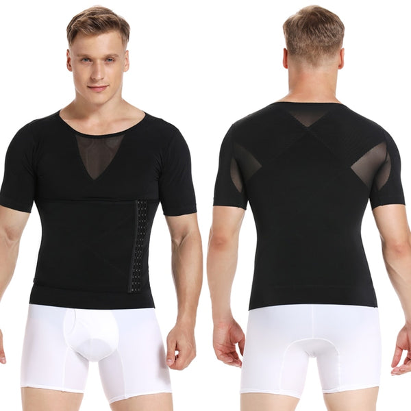 Mens Body Shaper Compression Shirts Abdomen Shapewear Tummy Slimming Sheath Gynecomastia Reducing Corset Waist Trainer Slim Tops | Vimost Shop.
