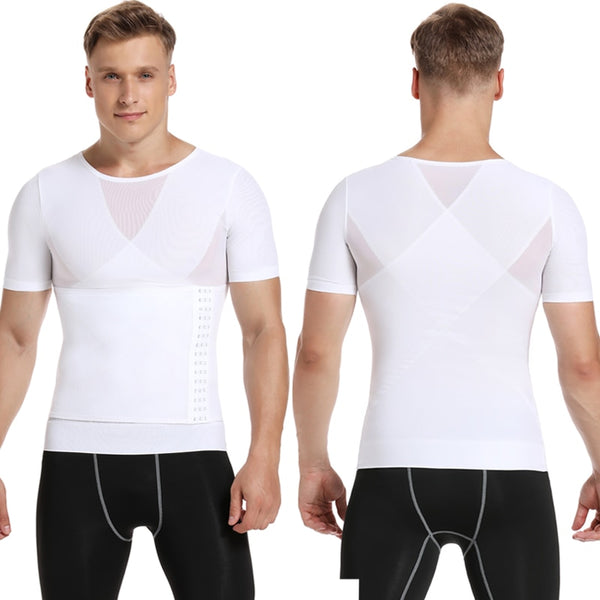 Mens Body Shaper Compression Shirts Abdomen Shapewear Tummy Slimming Sheath Gynecomastia Reducing Corset Waist Trainer Slim Tops | Vimost Shop.