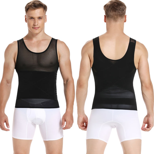 Mens Body Shaper Compression Shirts Abdomen Shapewear Tummy Slimming Sheath Gynecomastia Reducing Corset Waist Trainer Slim Tops | Vimost Shop.