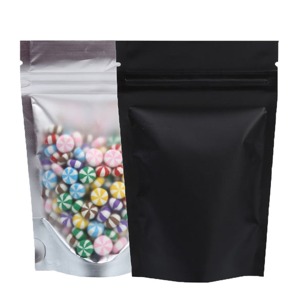 Recyclable Matte Clear Front Ziplock Storage Bags Metallic Mylar Eco Plastic Stand Up Pouches Food Package Bags For New Year | Vimost Shop.