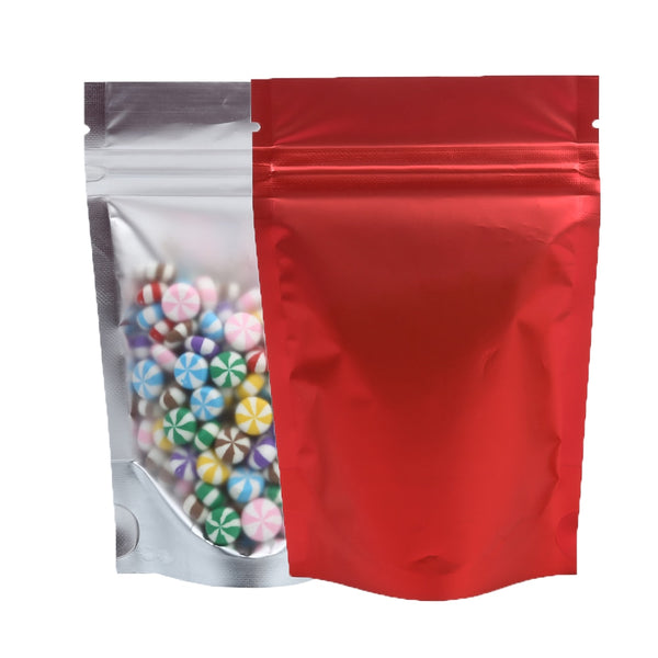 Recyclable Matte Clear Front Ziplock Storage Bags Metallic Mylar Eco Plastic Stand Up Pouches Food Package Bags For New Year | Vimost Shop.