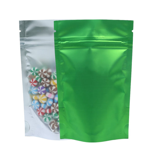 Recyclable Matte Clear Front Ziplock Storage Bags Metallic Mylar Eco Plastic Stand Up Pouches Food Package Bags For New Year | Vimost Shop.