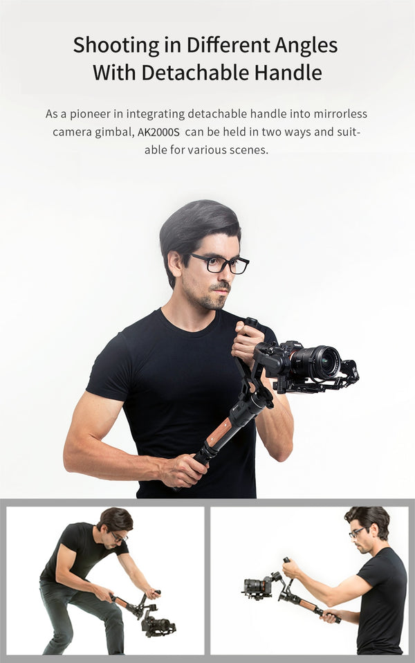 Official AK2000S AK2000C DSLR Professional Camera Stabilizer Handheld Video Gimbal fit for DSLR Mirrorless Camera | Vimost Shop.