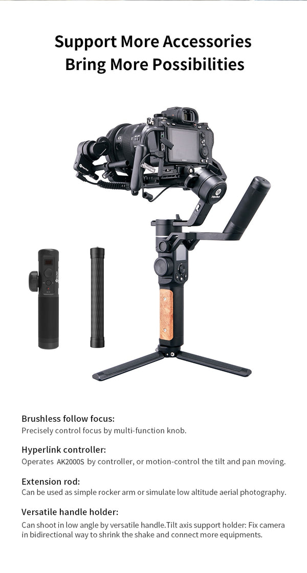 Official AK2000S AK2000C DSLR Professional Camera Stabilizer Handheld Video Gimbal fit for DSLR Mirrorless Camera | Vimost Shop.
