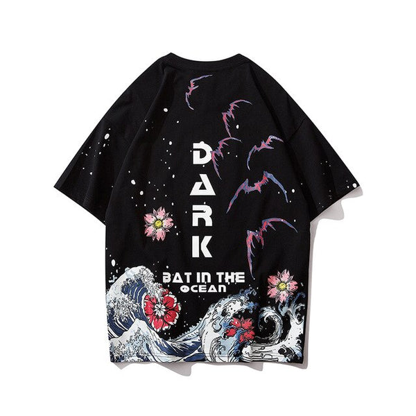 Japanese Geisha Tshirt Streetwear Short Sleeve T Shirt Japan Cotton Tops Tees Men Harajuku Hip Hop T-Shirt | Vimost Shop.