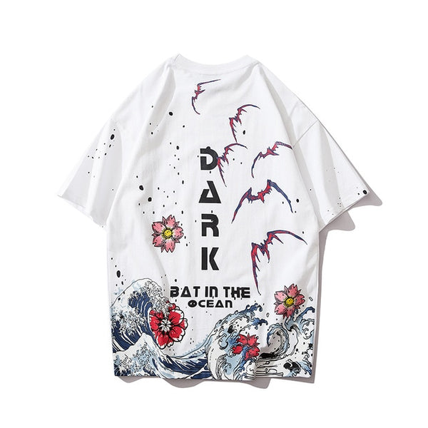 Japanese Geisha Tshirt Streetwear Short Sleeve T Shirt Japan Cotton Tops Tees Men Harajuku Hip Hop T-Shirt | Vimost Shop.