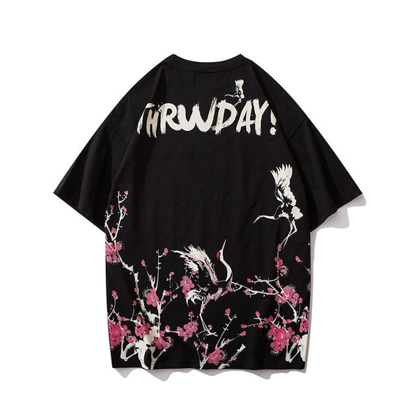 Japanese Geisha Tshirt Streetwear Short Sleeve T Shirt Japan Cotton Tops Tees Men Harajuku Hip Hop T-Shirt | Vimost Shop.