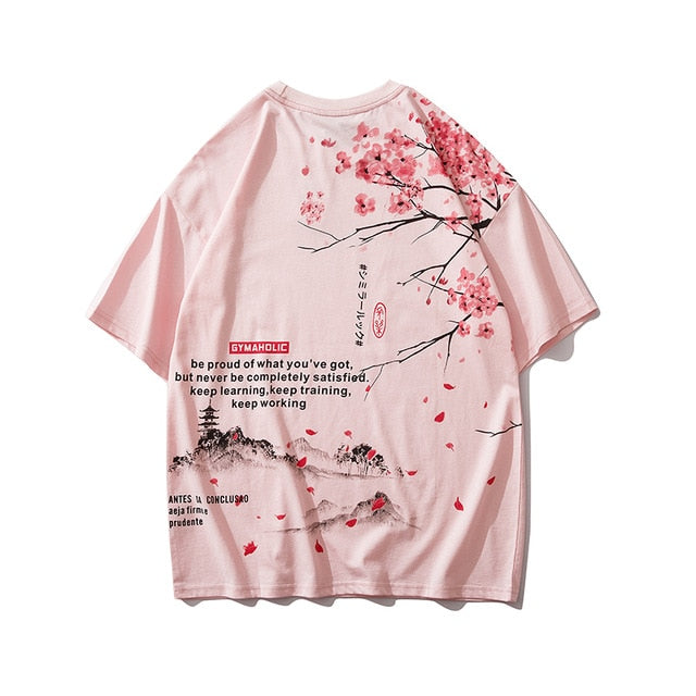 Japanese Geisha Tshirt Streetwear Short Sleeve T Shirt Japan Cotton Tops Tees Men Harajuku Hip Hop T-Shirt | Vimost Shop.