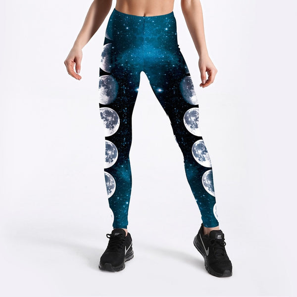 Summer Style Women Leggings Gradient Moon Printed Leggings Fantasy Galasy Design Leggings Workout | Vimost Shop.