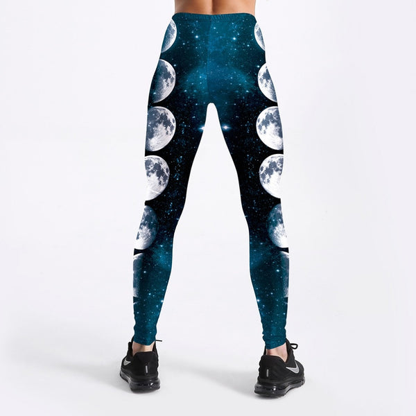 Summer Style Women Leggings Gradient Moon Printed Leggings Fantasy Galasy Design Leggings Workout | Vimost Shop.
