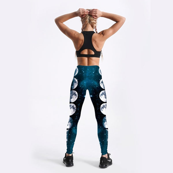 Summer Style Women Leggings Gradient Moon Printed Leggings Fantasy Galasy Design Leggings Workout | Vimost Shop.
