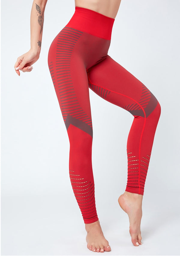 Women Gym Leggings Breathable Stripe Seamless Legging Fitness Sport Pants | Vimost Shop.