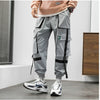Streetwear Hip Hop Cargo Pants Spring Autumn Mens Baggy Pockets Ribbon Joggers Pants Men Japanes Style Black Harem Pants | Vimost Shop.