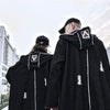 Hip Hop Hole Hooded Long Trench Jackets Coats Men Raw Edge Cloak Male Capes Gothic Punk Steampunk Overcoat Print Denim Full GUYI | Vimost Shop.