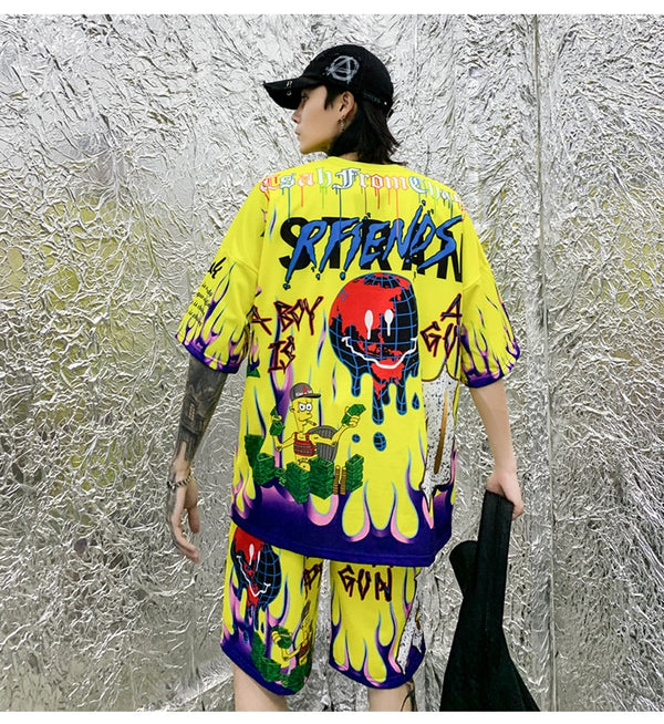 Men Shorts Hip Hop Bermuda Style Elastic Waist High Street Summer | Vimost Shop.