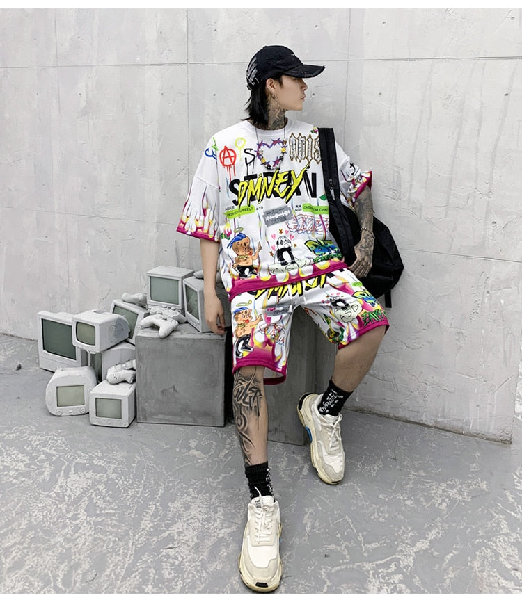 Men Shorts Hip Hop Bermuda Style Elastic Waist High Street Summer | Vimost Shop.