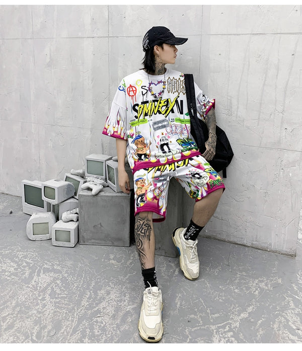 Men Shorts Hip Hop Bermuda Style Elastic Waist High Street Summer | Vimost Shop.