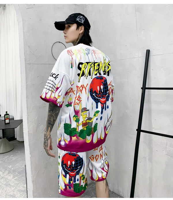 Men Shorts Hip Hop Bermuda Style Elastic Waist High Street Summer | Vimost Shop.