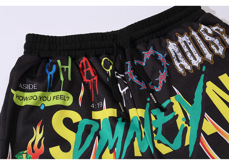 Men Shorts Hip Hop Bermuda Style Elastic Waist High Street Summer | Vimost Shop.