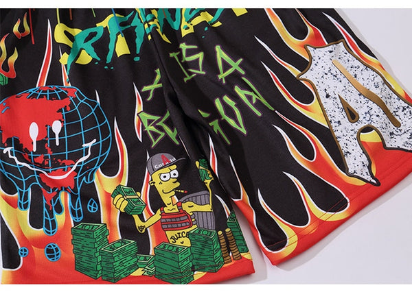 Men Shorts Hip Hop Bermuda Style Elastic Waist High Street Summer | Vimost Shop.