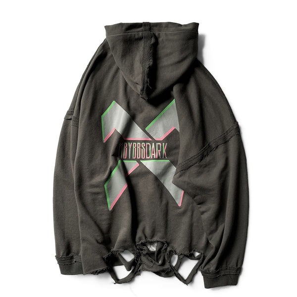 Vintage Hole Letter Printed Hoodie Men treetwear Hip Hop Loose Sweatshirts Techwear Fashion Hoodie Pulover | Vimost Shop.