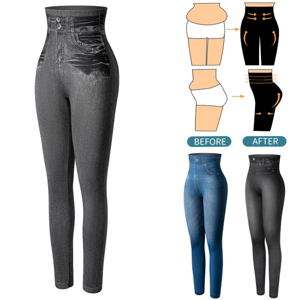 Faux Denim Jeans Leggings High Waist Fashion Slim Women Seamless Leggings Sexy Long Printing Fitness Legging Casual Pencil Pants | Vimost Shop.