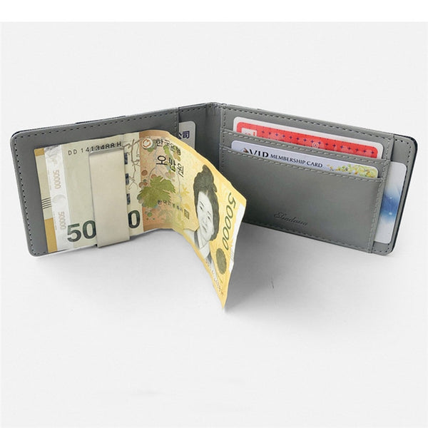 Mens card package card sets short cross pattern with stainless steel wallet creative black Simple multi-card holder wallet | Vimost Shop.