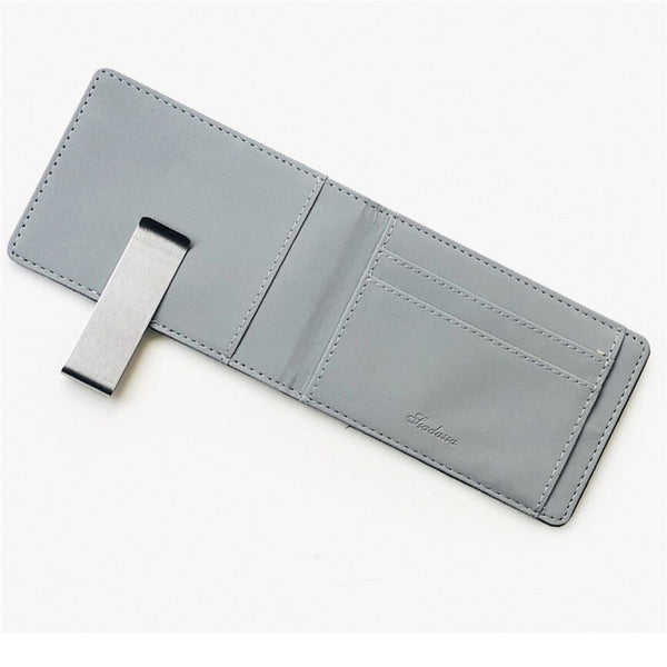 Mens card package card sets short cross pattern with stainless steel wallet creative black Simple multi-card holder wallet | Vimost Shop.