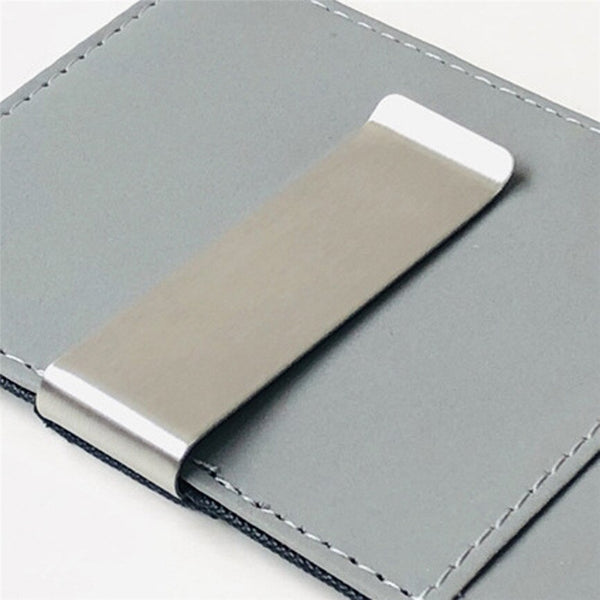 Mens card package card sets short cross pattern with stainless steel wallet creative black Simple multi-card holder wallet | Vimost Shop.