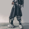 Irregular Hip Hop Men Harem Skirt Pants Harajuku Adjustable Streetwear Black Pleated Apron Gothic Jogger Trouser | Vimost Shop.