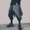 Irregular Hip Hop Men Harem Skirt Pants Harajuku Adjustable Streetwear Black Pleated Apron Gothic Jogger Trouser | Vimost Shop.