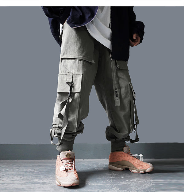 Techwear Cargo Pants Men Multi Pockets Hip Hop Casual Streetwear Trousers Joggers Elastic Waist Sweatpants | Vimost Shop.
