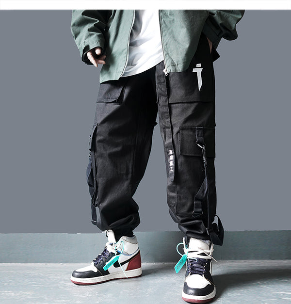 Techwear Cargo Pants Men Multi Pockets Hip Hop Casual Streetwear Trousers Joggers Elastic Waist Sweatpants | Vimost Shop.