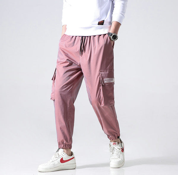 Streetwear Cargo Pants Men Reflective Loose Hip Hop Casual Pants Mens Harem Pant Harajuku Jogger Sweatpant Men Trousers | Vimost Shop.