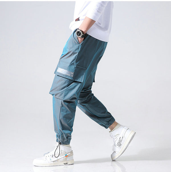 Streetwear Cargo Pants Men Reflective Loose Hip Hop Casual Pants Mens Harem Pant Harajuku Jogger Sweatpant Men Trousers | Vimost Shop.
