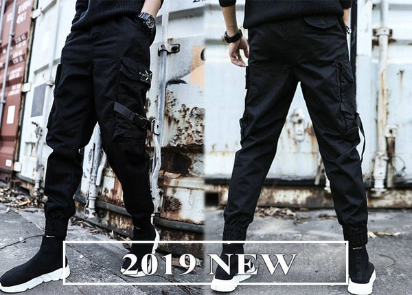 Streetwear Ribbons Casual Pants Men Black Slim Mens Joggers Pants Side-pockets Cotton Camouflage Man Trousers | Vimost Shop.